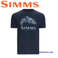 Футболка Simms Trout Regiment Camo Fill T-Shirt Navy Heather размер XL